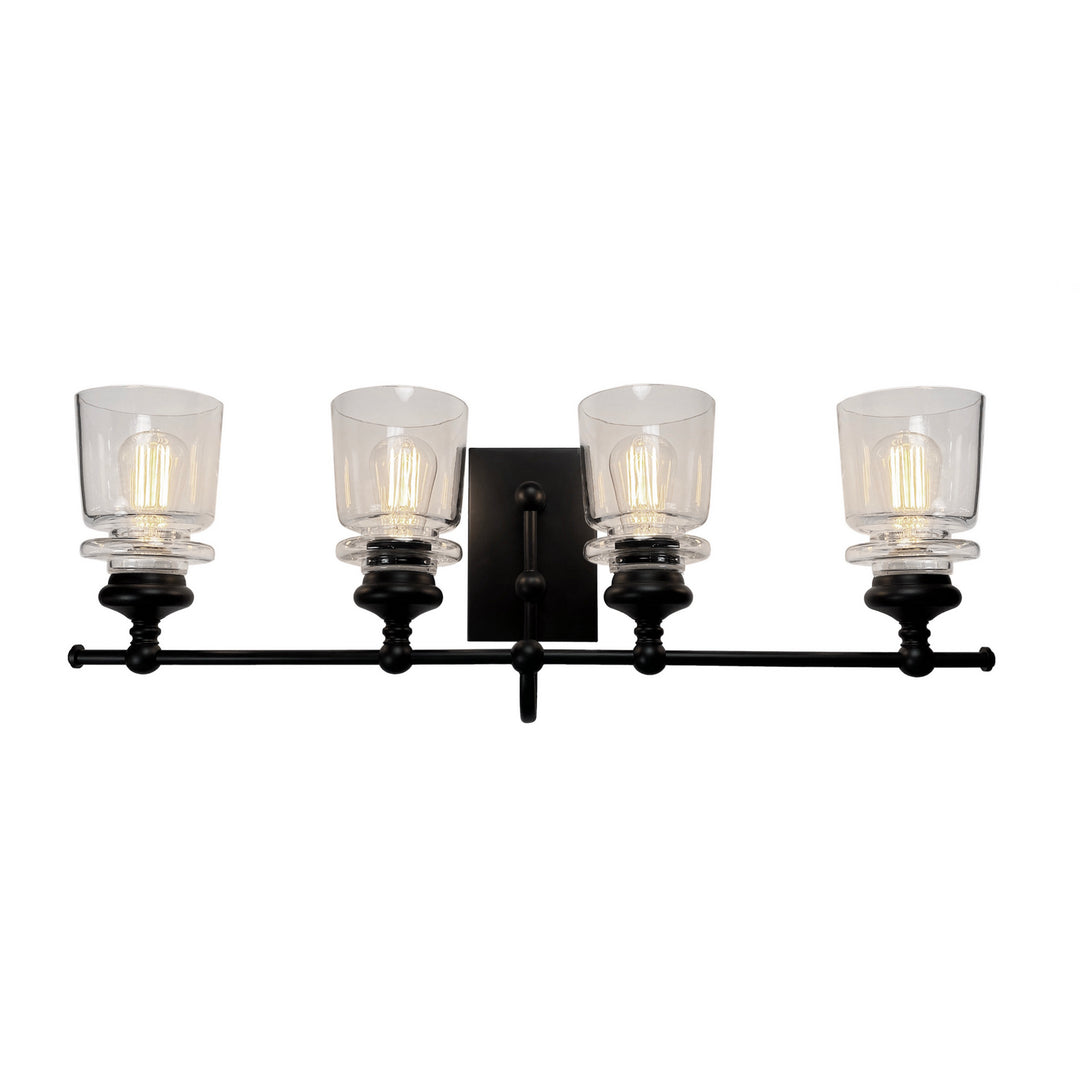 Castara Four Light Wall Mount in Black & Brass - available from The Lighting Shoppe, trusted by Canadian homeowners