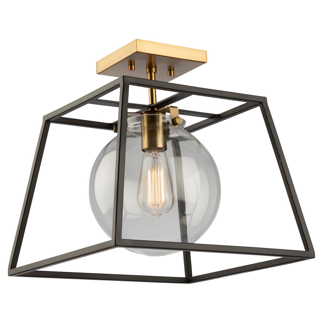 Artcraft Canada - AC11600VB - One Light Semi-Flush Mount - Bridgetown - Black & Harvest Brass