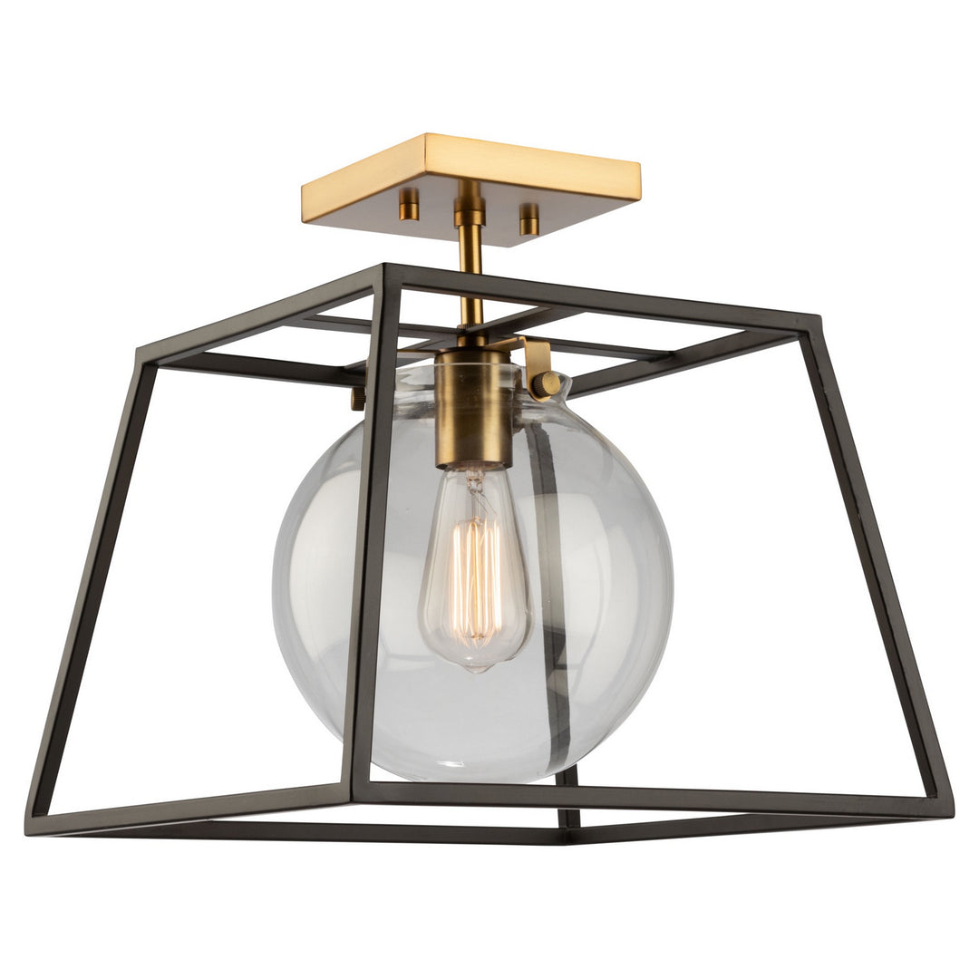 Artcraft Canada - AC11600VB - One Light Semi-Flush Mount - Bridgetown - Black & Harvest Brass