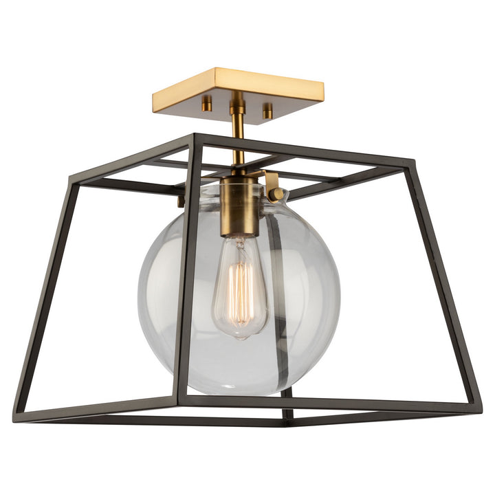 Artcraft Canada - AC11600VB - One Light Semi-Flush Mount - Bridgetown - Black & Harvest Brass