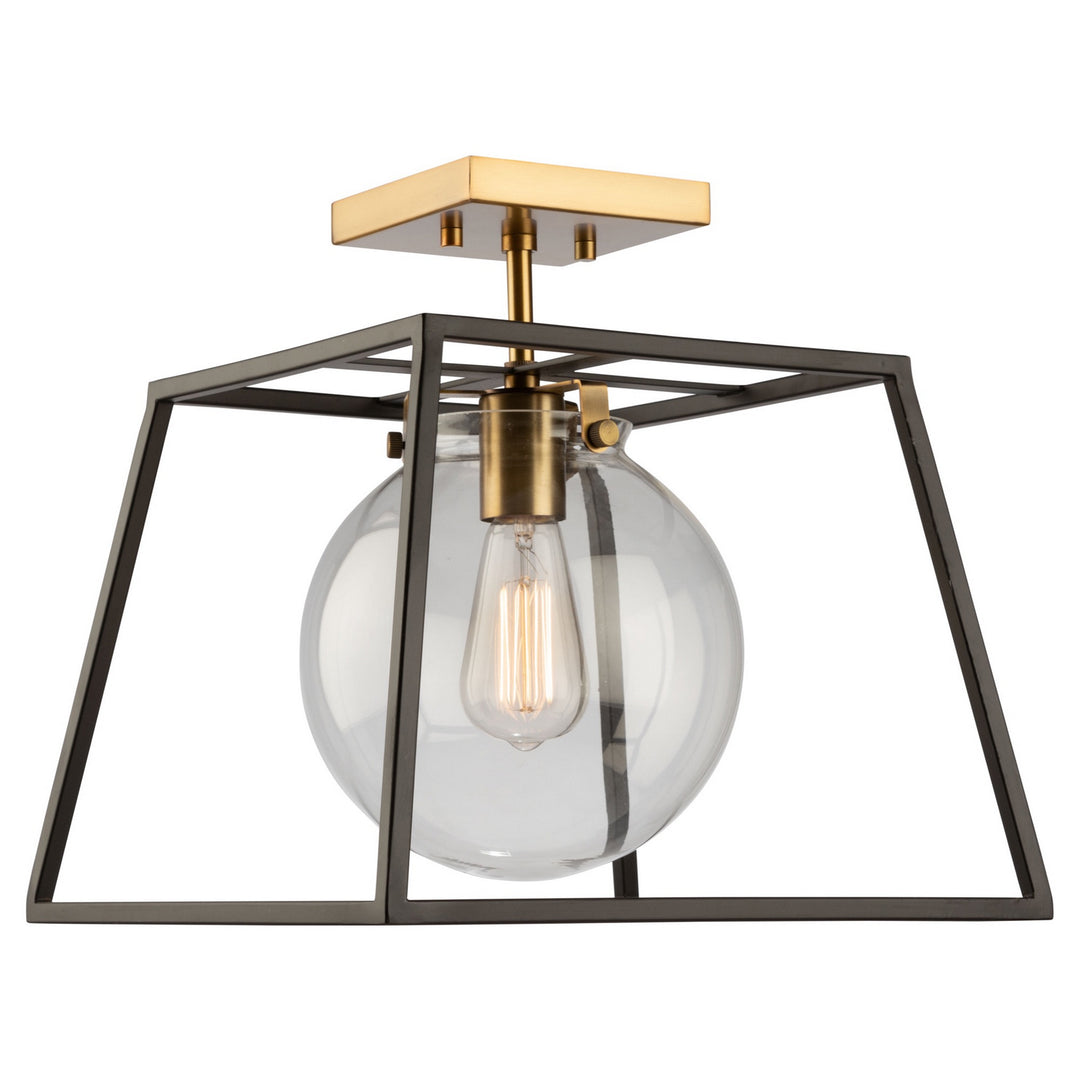 Artcraft Canada - AC11600VB - One Light Semi-Flush Mount - Bridgetown - Black & Harvest Brass