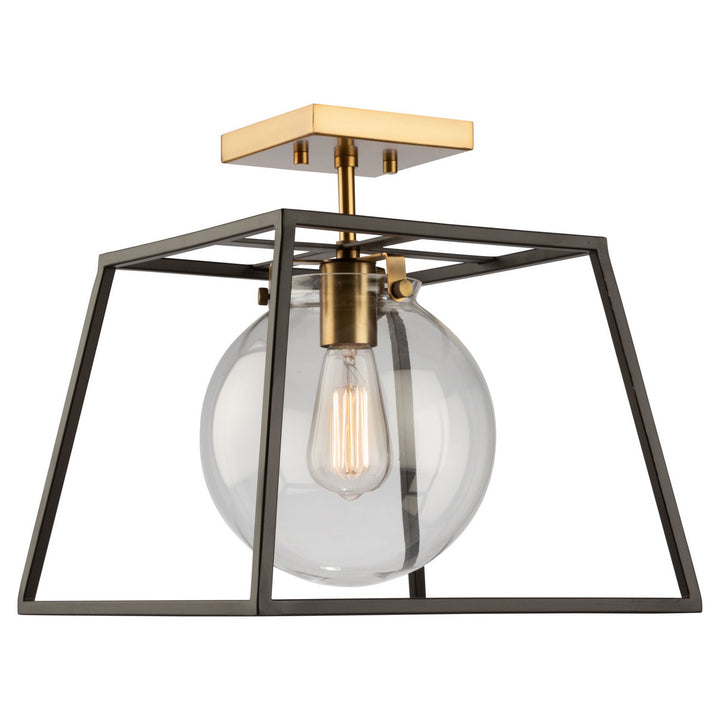 Artcraft Canada - AC11600VB - One Light Semi-Flush Mount - Bridgetown - Black & Harvest Brass