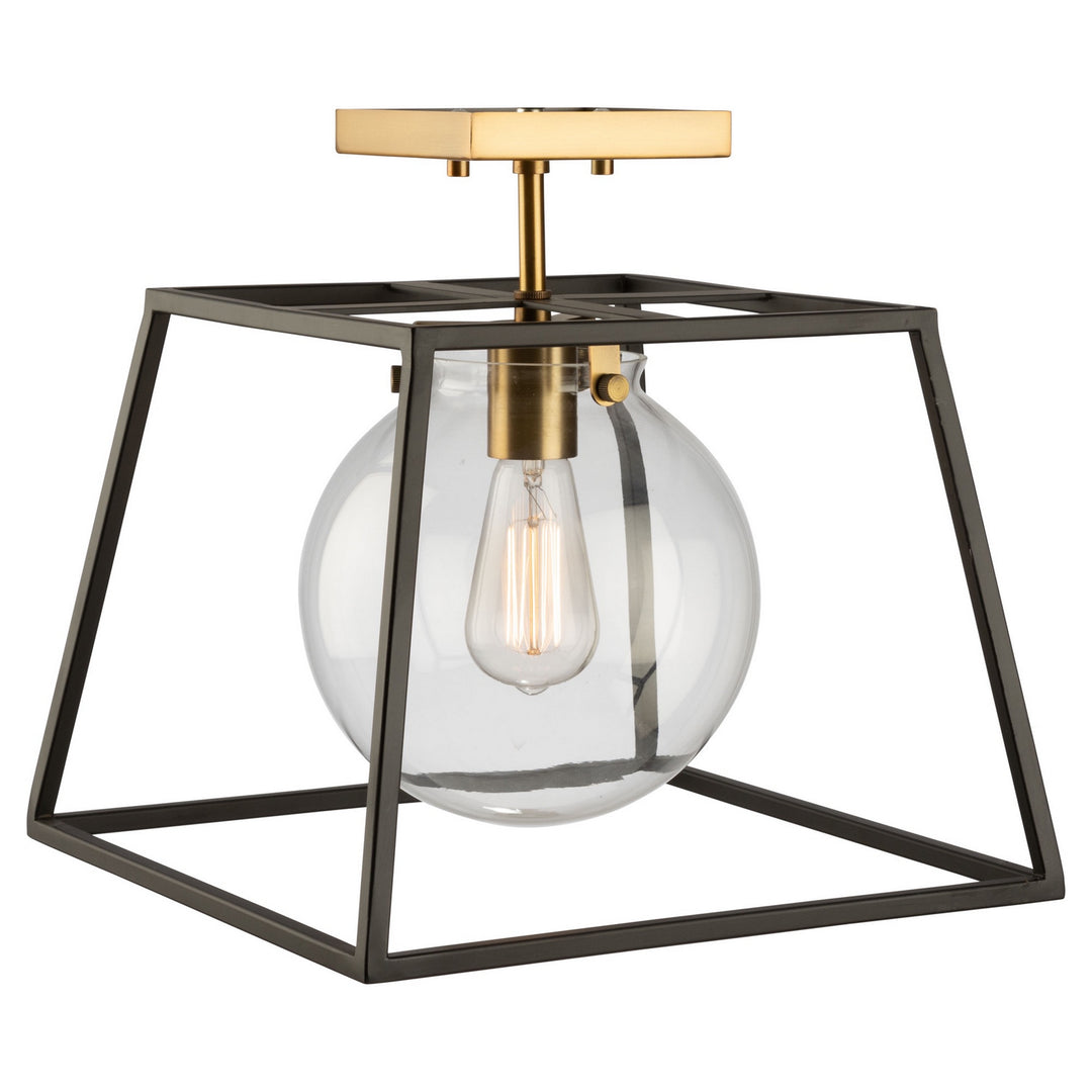 Artcraft Canada - AC11600VB - One Light Semi-Flush Mount - Bridgetown - Black & Harvest Brass