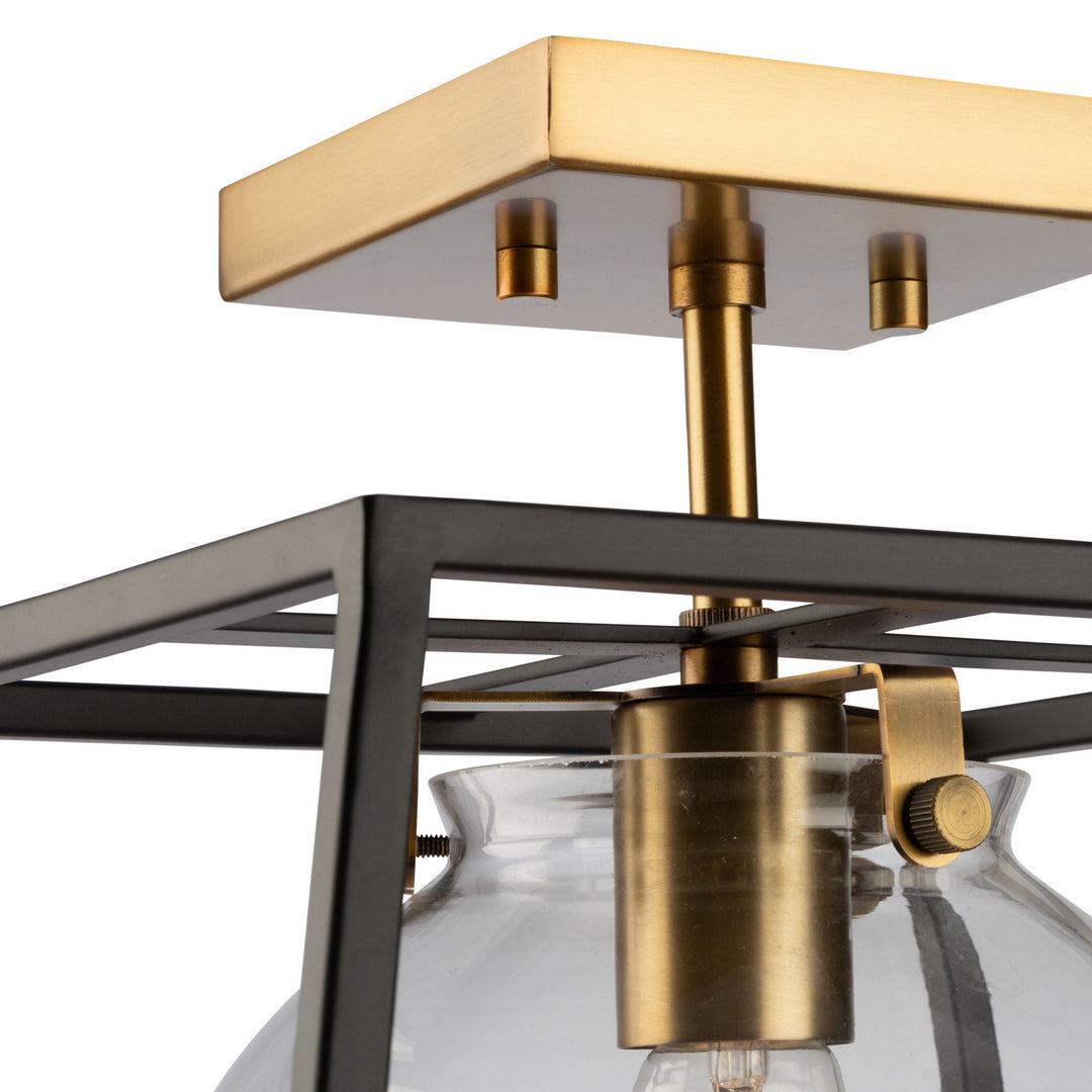 Artcraft Canada - AC11600VB - One Light Semi-Flush Mount - Bridgetown - Black & Harvest Brass