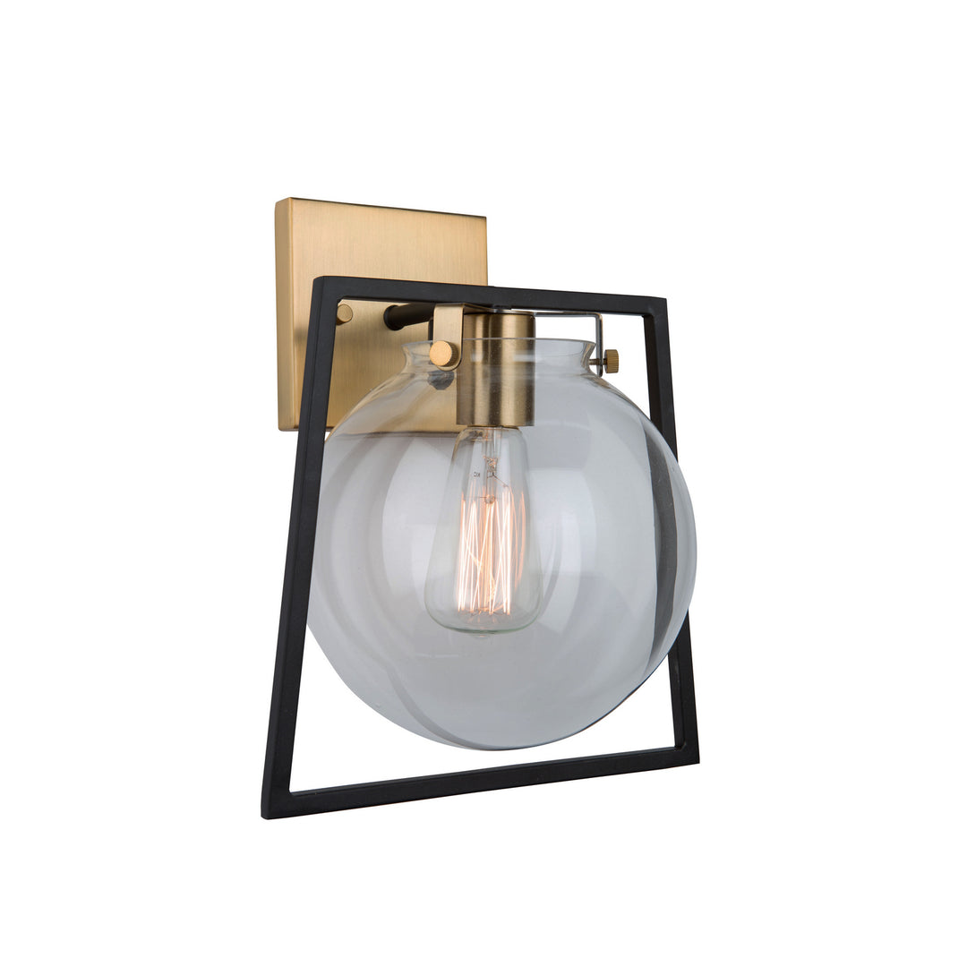 Bridgetown One Light Wall Sconce in Black & Harvest Brass - available from The Lighting Shoppe, trusted by Canadian homeowners