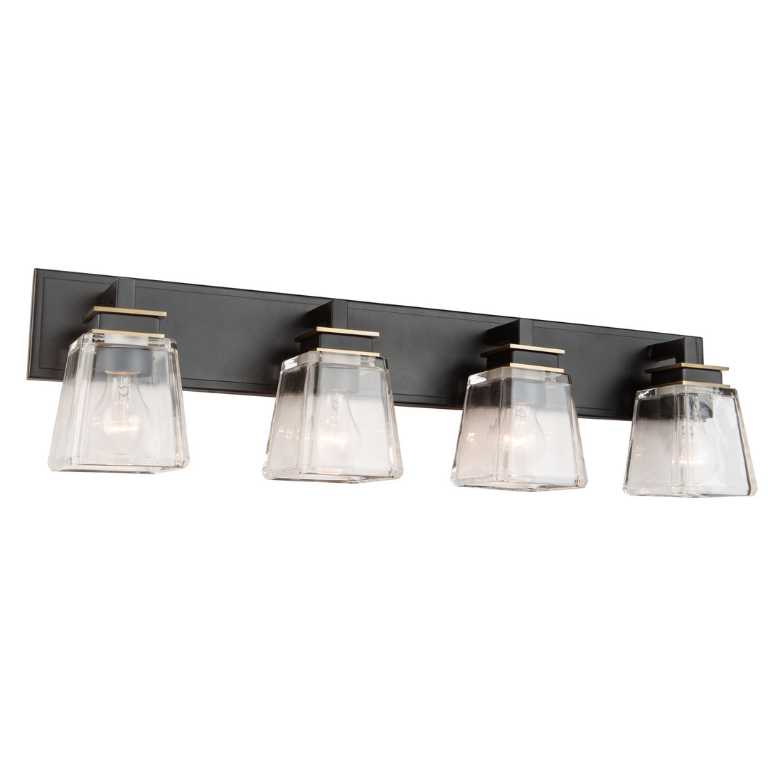 Eastwood Four Light Wall Mount in Black & Brass - available from The Lighting Shoppe, trusted by Canadian homeowners