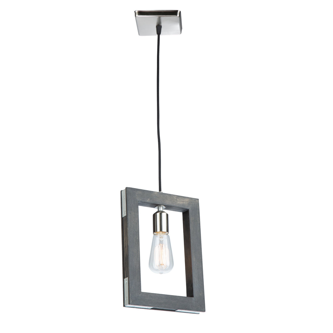 Gatehouse One Light Pendant in Dark Pine & Brushed Nickel - available from The Lighting Shoppe, trusted by Canadian homeowners