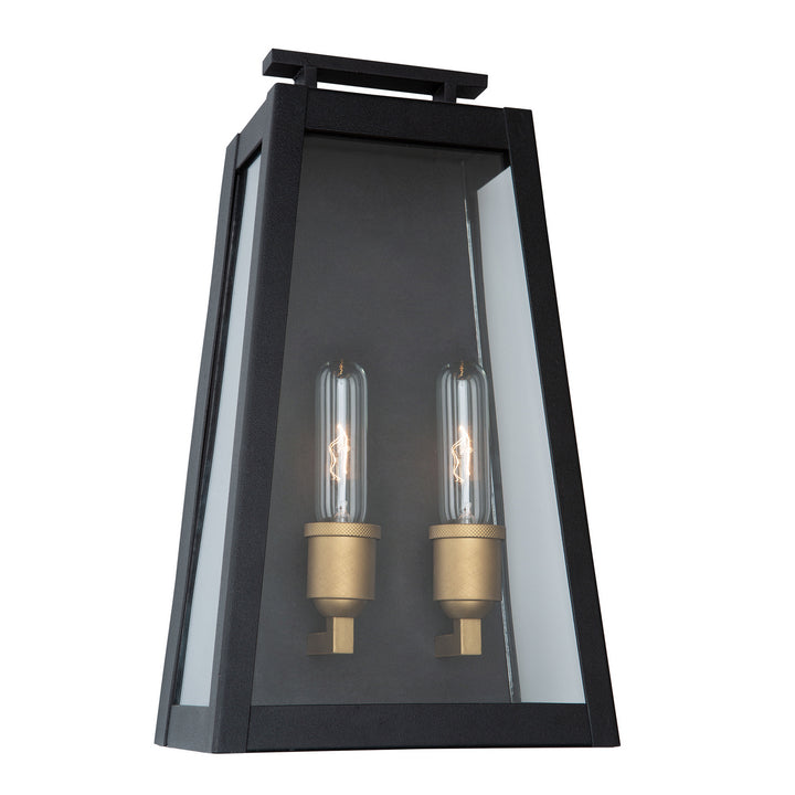 Artcraft Canada - AC8109BK - Two Light Outdoor Wall Mount - Charleston - Black, Vintage Gold