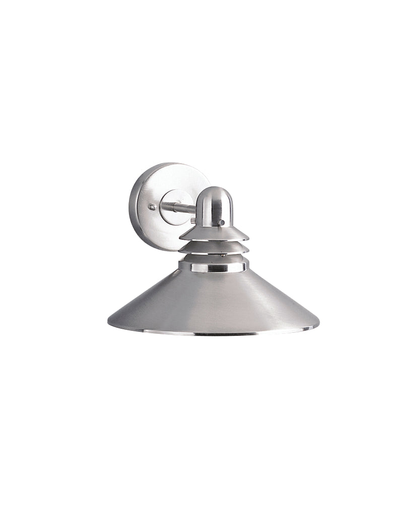 Grenoble One Light Outdoor Wall Mount in Brushed Nickel - available from The Lighting Shoppe, trusted by Canadian homeowners