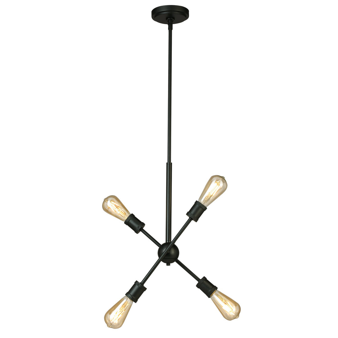 Etris Row Four Light Pendant in Black Eglo Canada