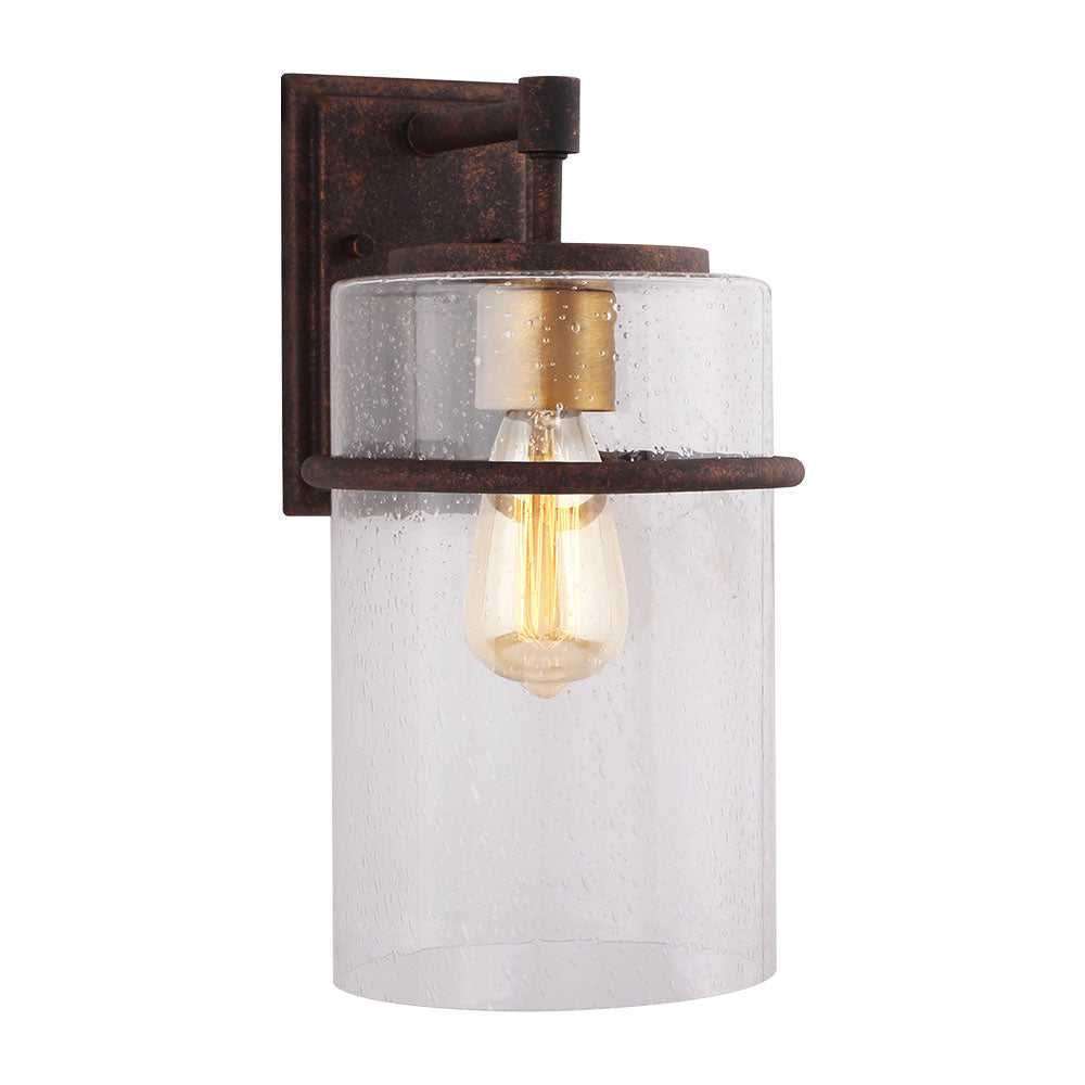 Brandel One Light Outdoor Wall Mount in Rust/Gold Eglo Canada