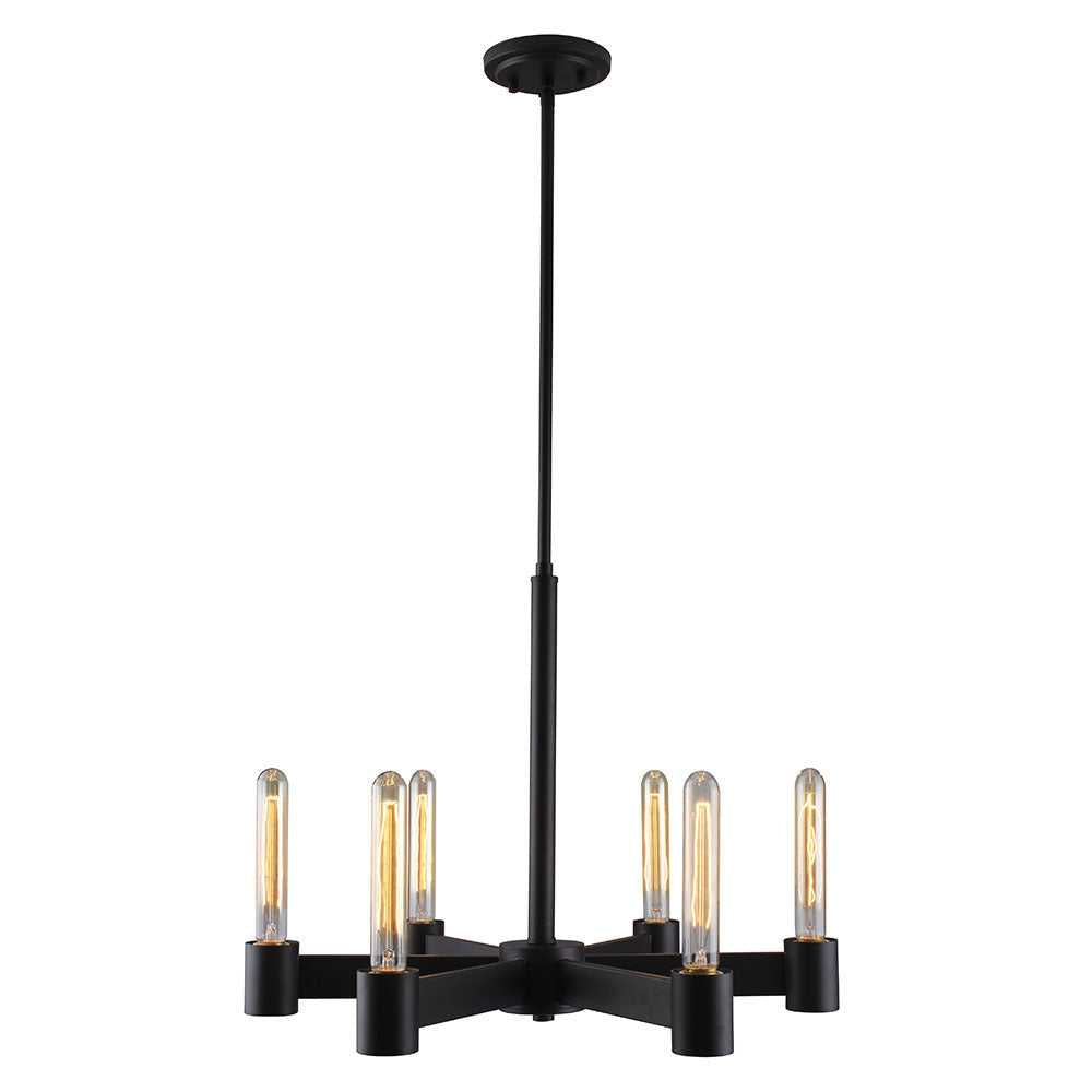 Broyles Six Light Chandelier in Matte Black Eglo Canada