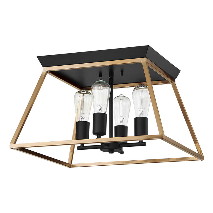 Eglo Canada - 204599A - Four Light Ceiling Mount - Paulino - Brushed Gold And Matte Black