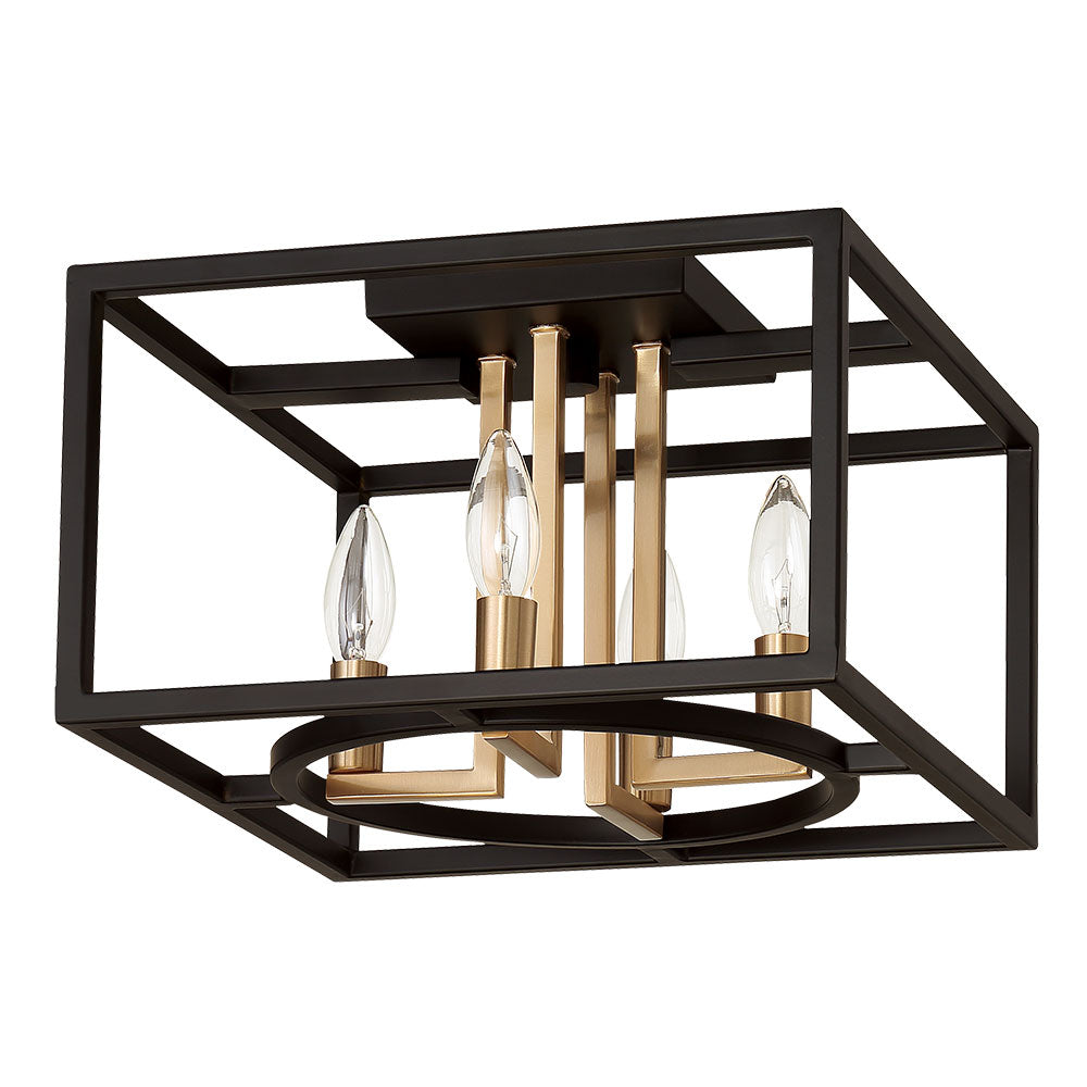 Eglo Canada - 204604A - Four Light Ceiling Mount - Mundazo - Black And Brushed Gold