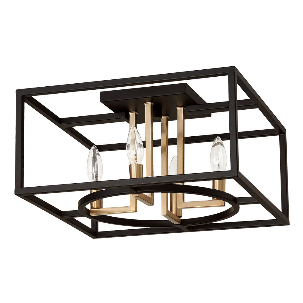 Eglo Canada - 204606A - Four Light Ceiling Mount - Mundazo - Black And Brushed Gold