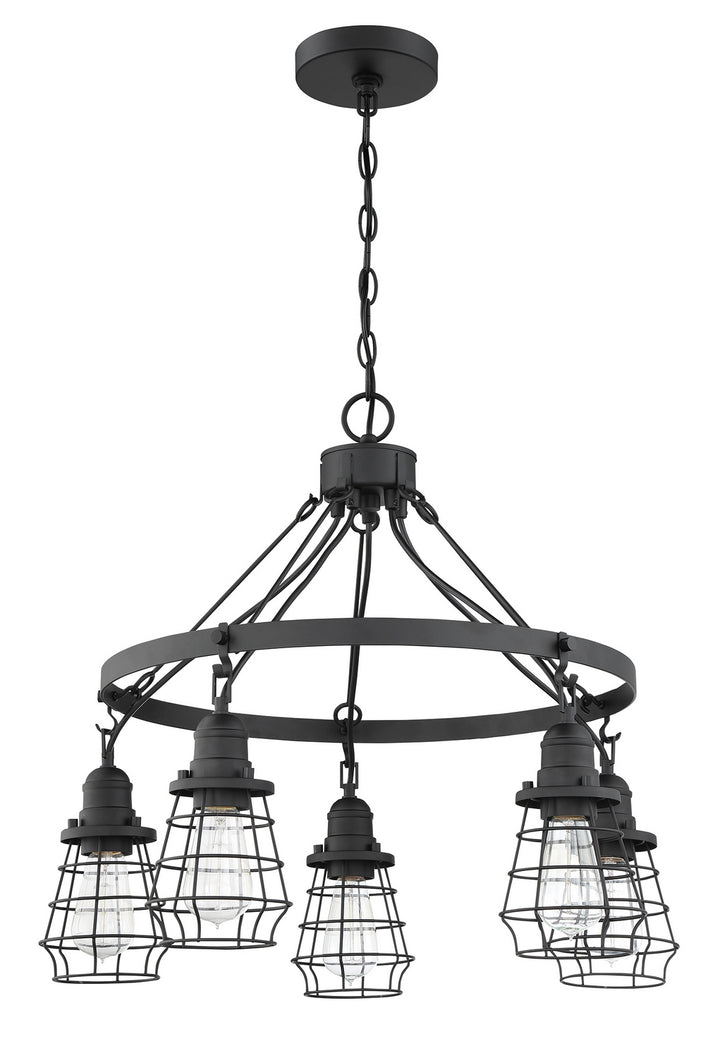 Thatcher Five Light Chandelier in Flat Black - available from The Lighting Shoppe, trusted by Canadian homeowners