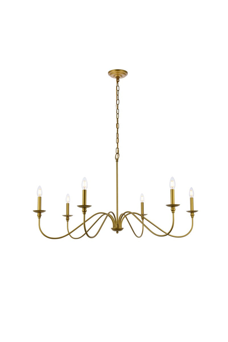 Rohan Six Light Chandelier in Brass - available from The Lighting Shoppe, trusted by Canadian homeowners
