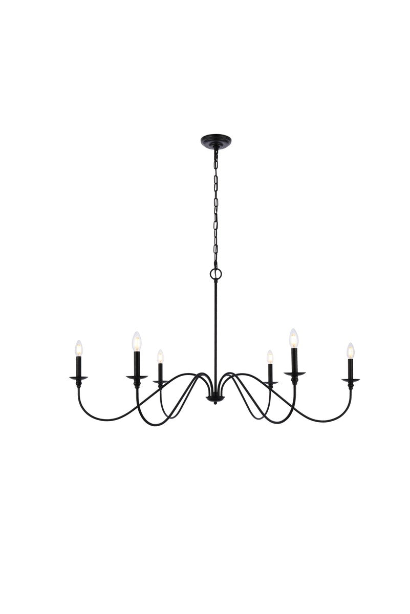 Rohan Six Light Chandelier in Matte Black - available from The Lighting Shoppe, trusted by Canadian homeowners