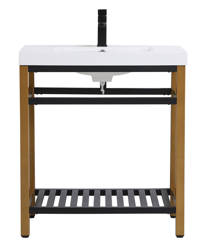 Raya Single Bathroom Vanity in Golden Black - available from The Lighting Shoppe, trusted by Canadian homeowners