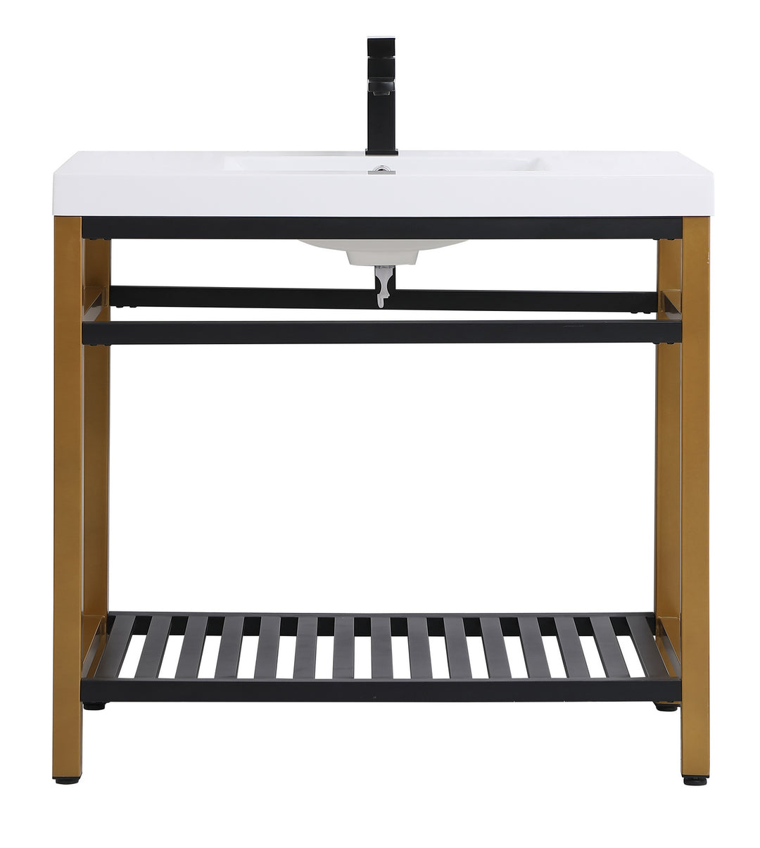 Raya Single Bathroom Vanity in Golden Black - available from The Lighting Shoppe, trusted by Canadian homeowners