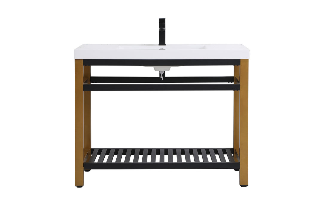 Raya Single Bathroom Vanity in Golden Black - available from The Lighting Shoppe, trusted by Canadian homeowners