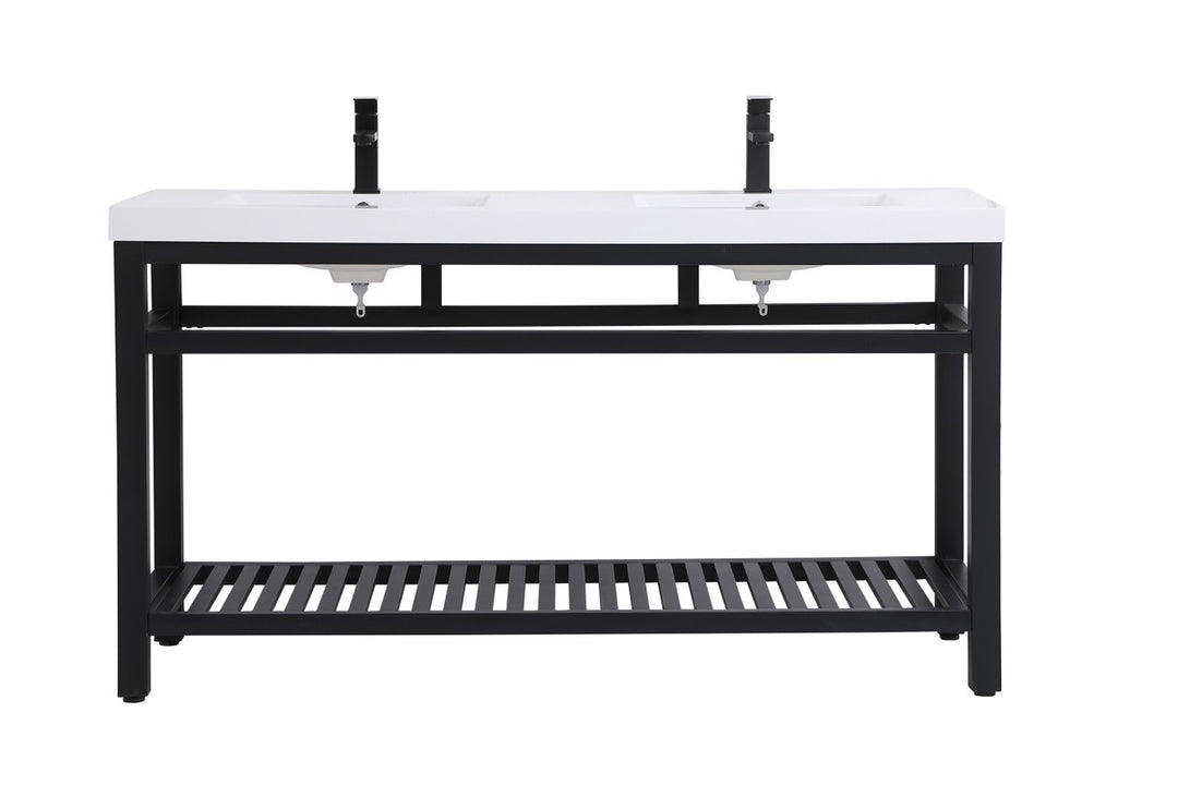 Elegant Lighting - VF14060DBK - Double Bathroom Vanity - Raya - black