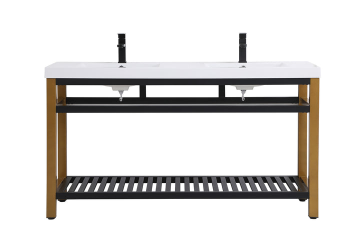 Raya Double Bathroom Vanity in Golden Black - available from The Lighting Shoppe, trusted by Canadian homeowners