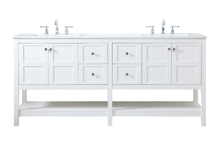 Elegant Lighting - VF16472DWH - Double Bathroom Vanity - Theo - White