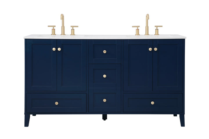 Elegant Lighting - VF18060DBL - Double Bathroom Vanity - Sommerville - Blue