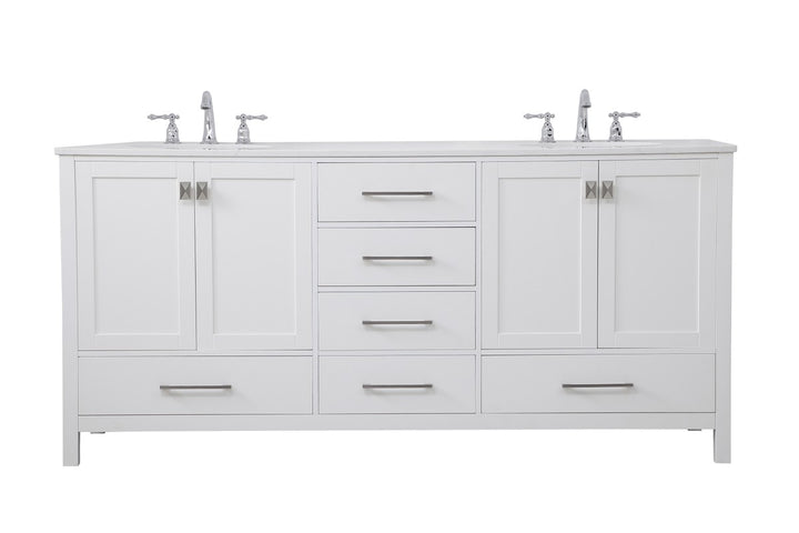 Elegant Lighting - VF18872DWH - Double Bathroom Vanity - Irene - White
