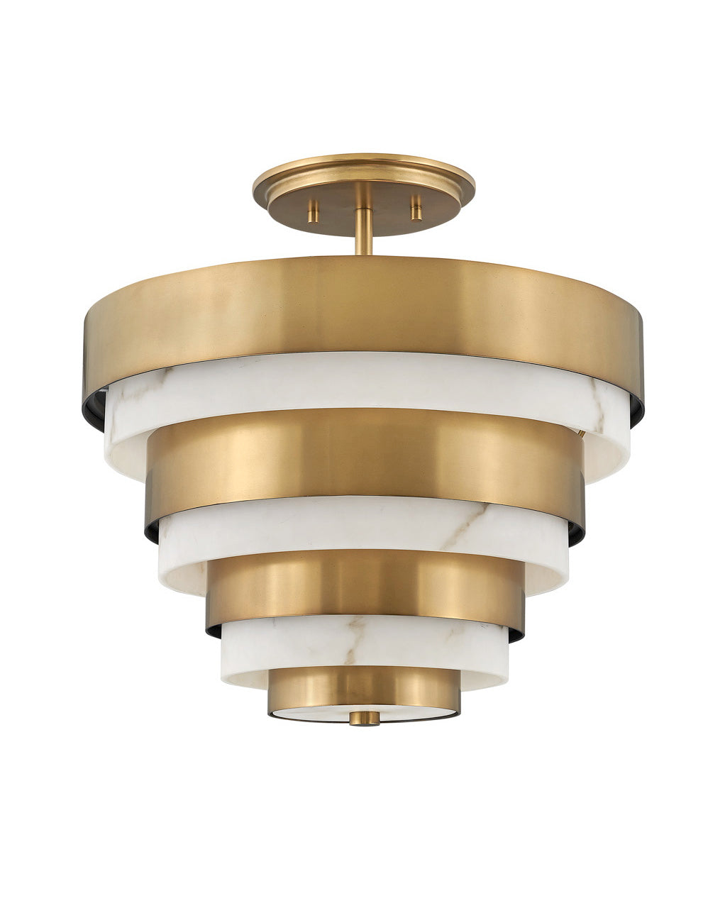 Echelon LED Semi-Flush Mount in Heritage Brass - available from The Lighting Shoppe, trusted by Canadian homeowners