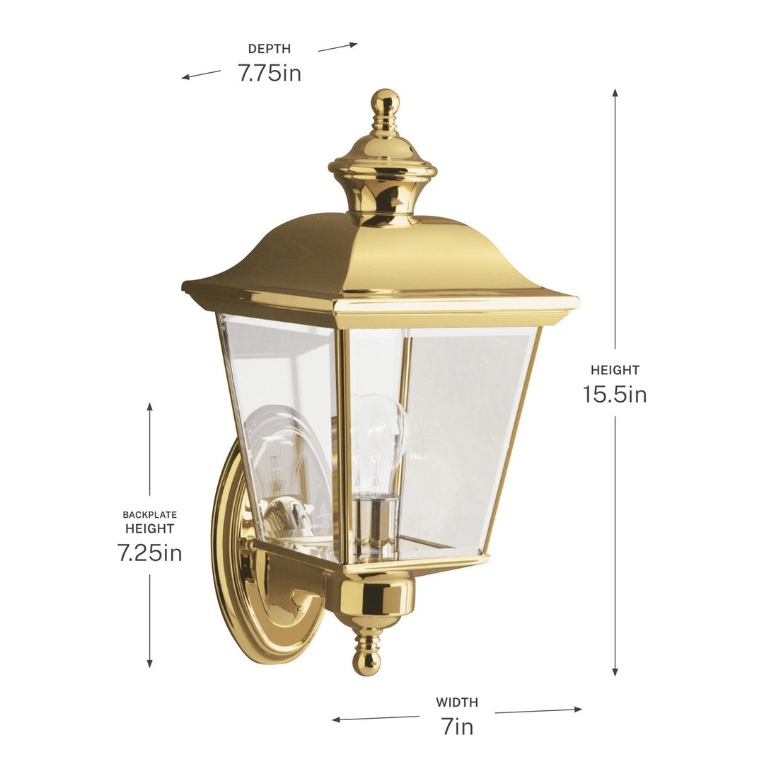 Kichler Canada - 9712PB - One Light Outdoor Wall Mount - Bay Shore - Polished Brass