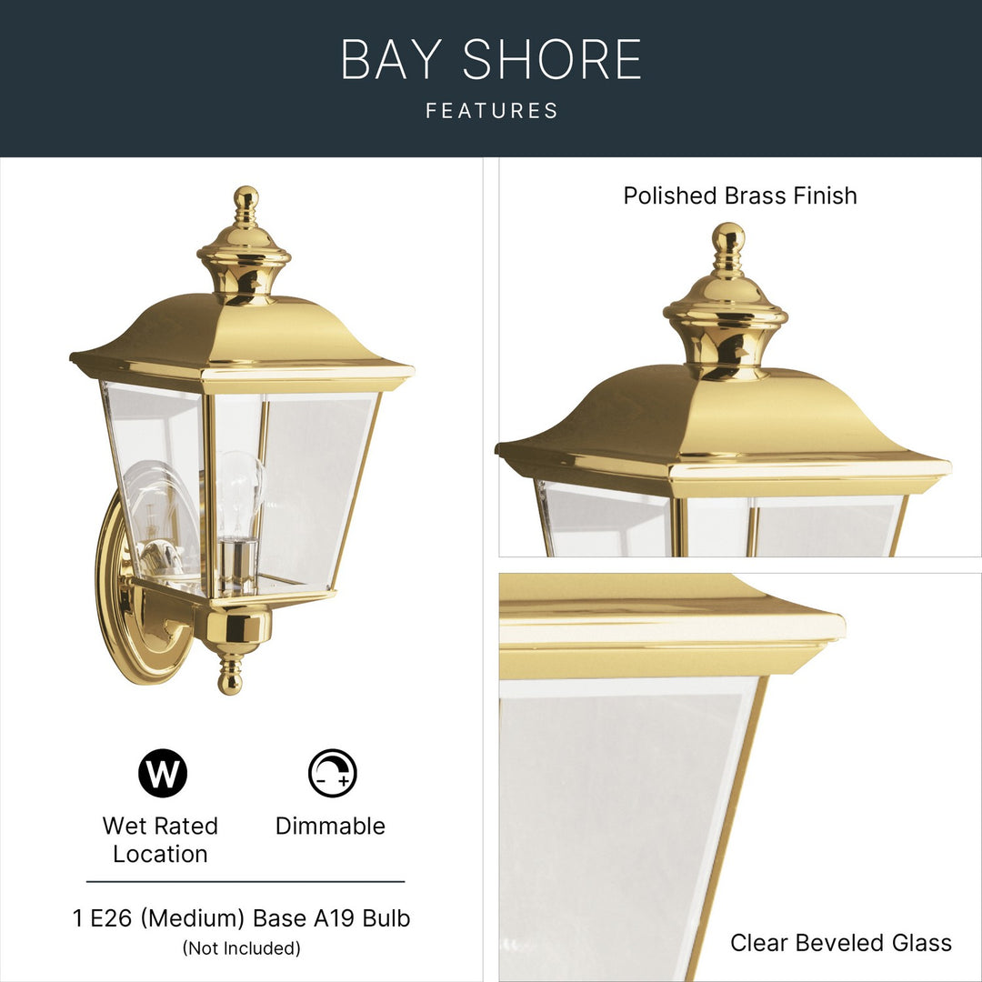 Kichler Canada - 9712PB - One Light Outdoor Wall Mount - Bay Shore - Polished Brass
