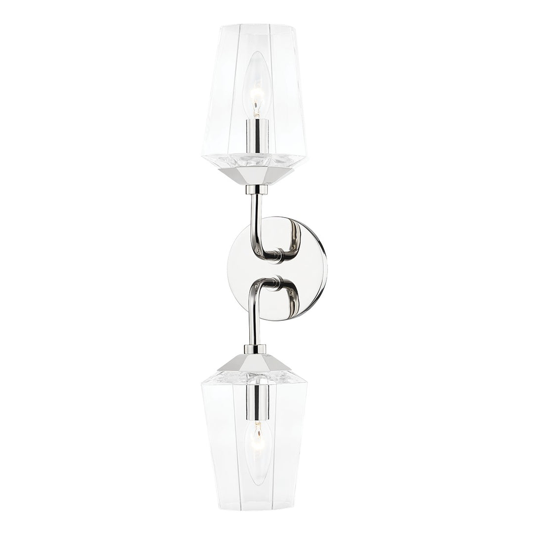 Kayla Two Light Bath and Vanity in Polished Nickel - available from The Lighting Shoppe, trusted by Canadian homeowners