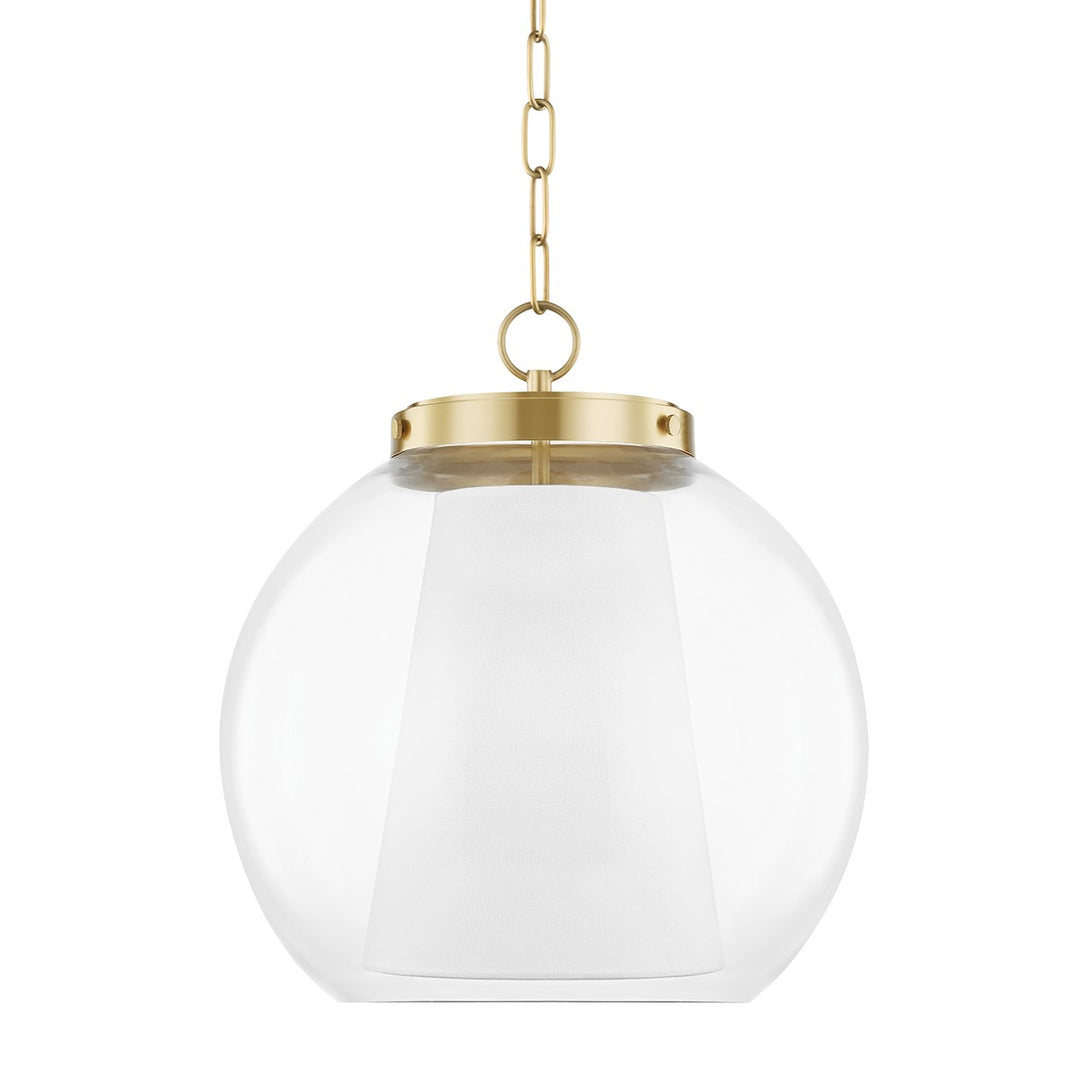 Sasha One Light Pendant in Aged Brass - available from The Lighting Shoppe, trusted by Canadian homeowners