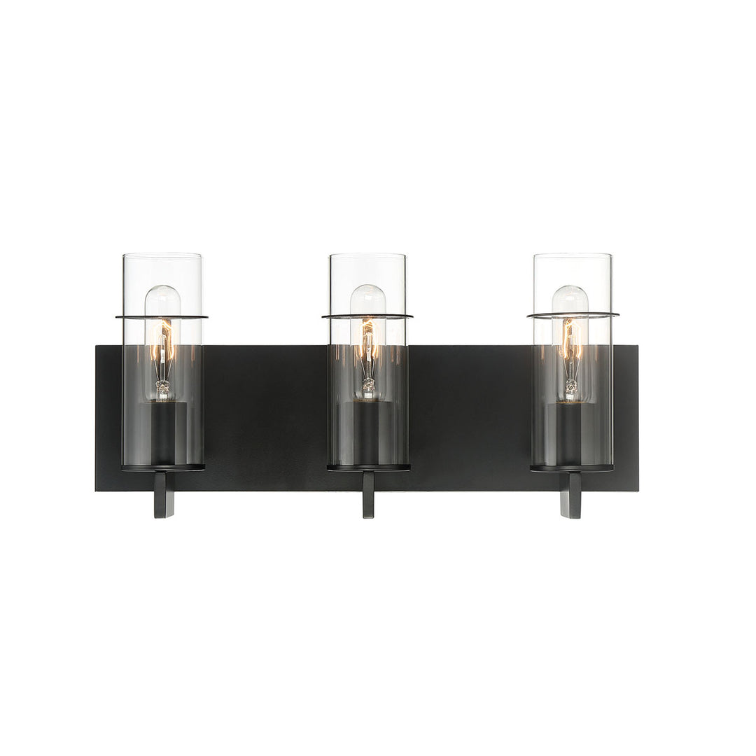 Pista Three Light Bathbar in Black - available from The Lighting Shoppe, trusted by Canadian homeowners