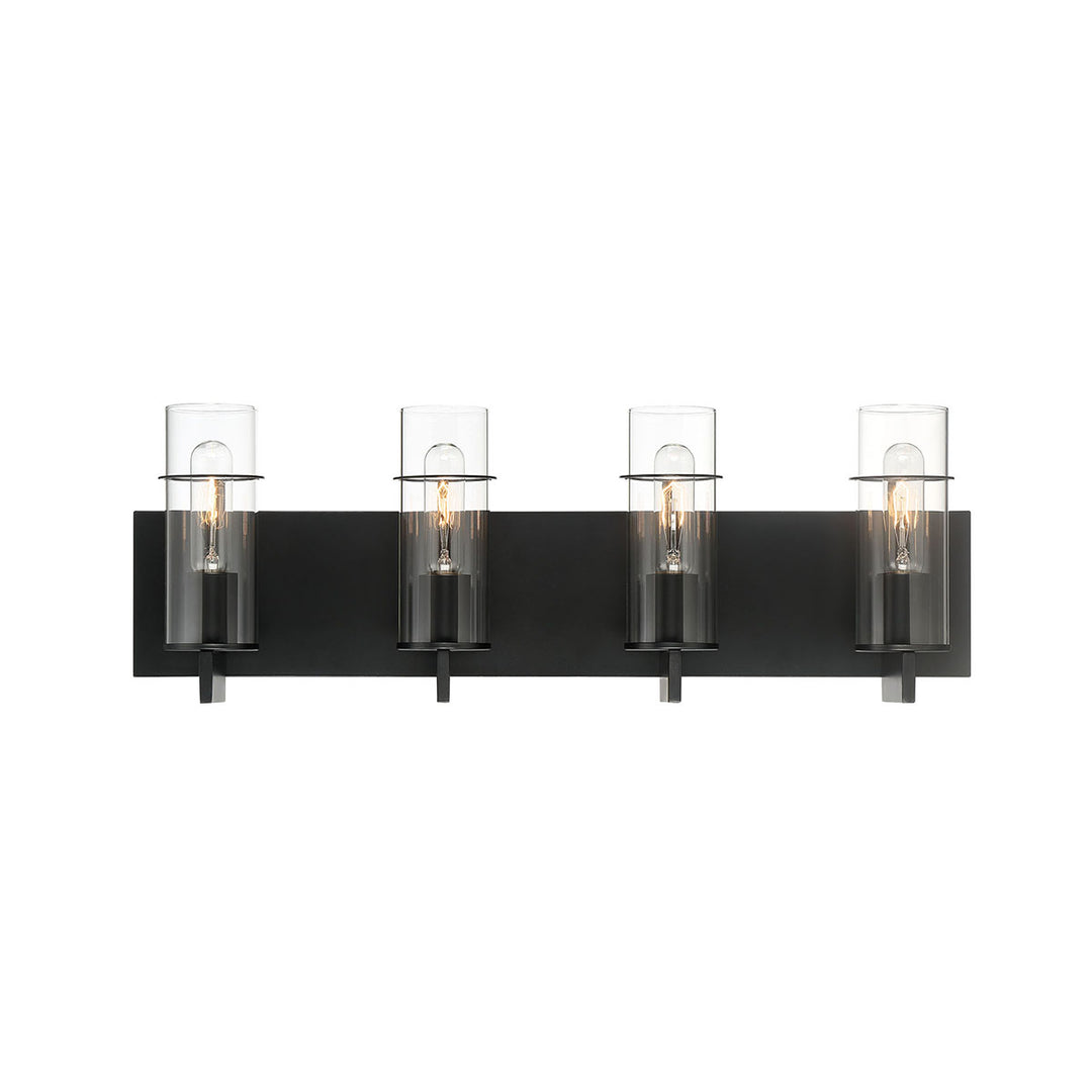 Pista Four Light Bathbar in Black - available from The Lighting Shoppe, trusted by Canadian homeowners