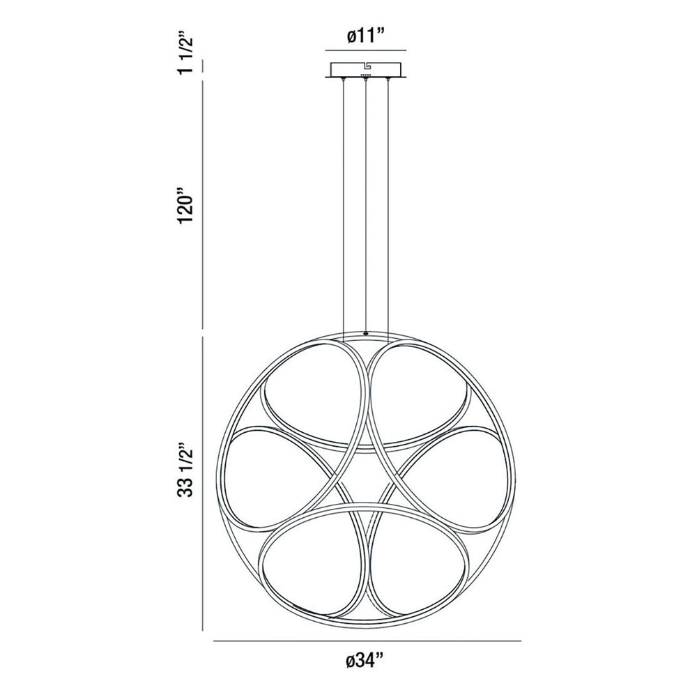 Eurofase Canada - 37104-016 - GLENVIEW-CHD-34IN-CHR - GLENVIEW - Chrome