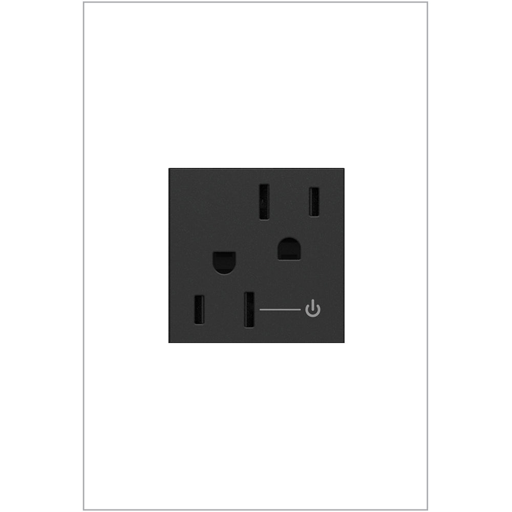 Adorne Half Controlled Outlet in Graphite - available from The Lighting Shoppe, trusted by Canadian homeowners