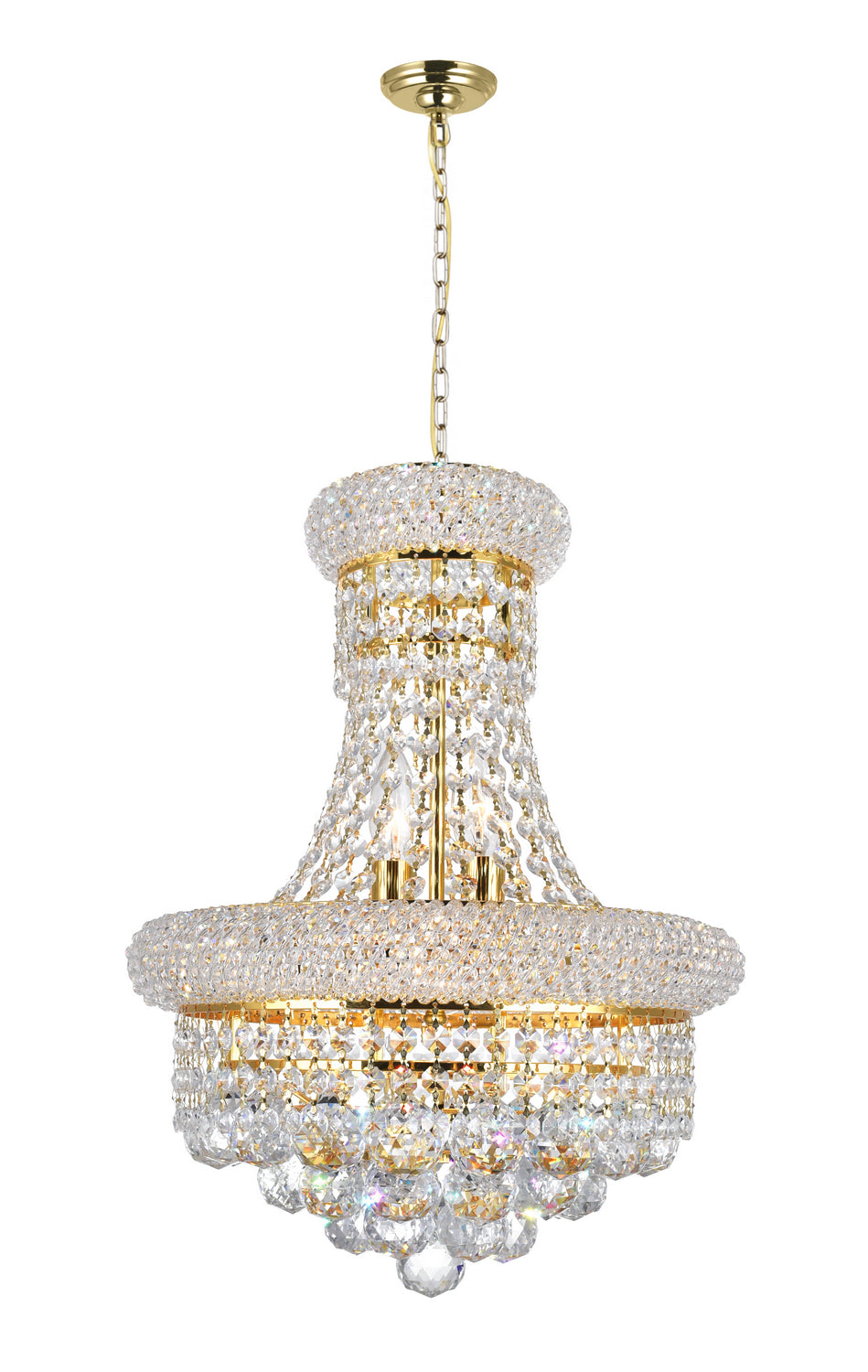 Empire Six Light Chandelier in Gold - available from The Lighting Shoppe, trusted by Canadian homeowners