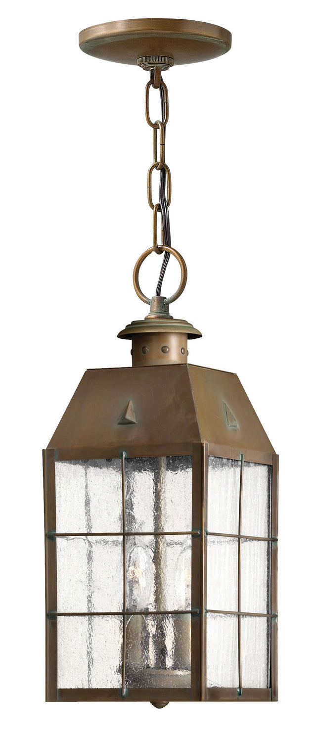 Nantucket LED Hanging Lantern in Aged Brass - available from The Lighting Shoppe, trusted by Canadian homeowners