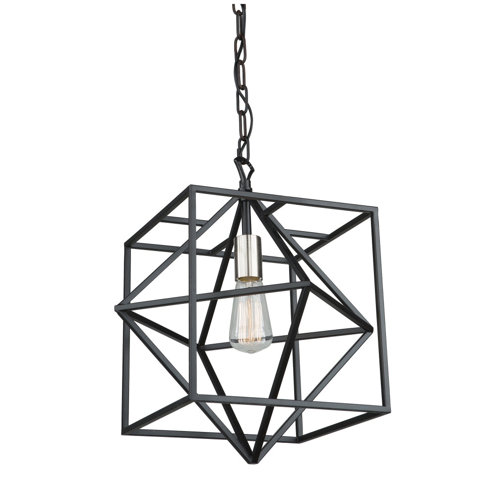 Roxton One Light Pendant in Matte Black & Polished Nickel - available from The Lighting Shoppe, trusted by Canadian homeowners