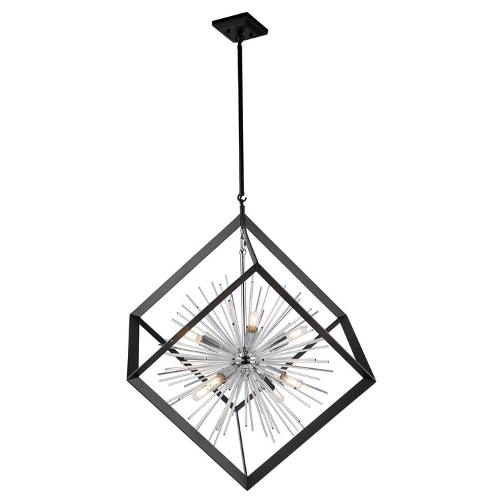 Artcraft Canada - AC11440CH - Eight Light Chandelier - Sunburst - Matte Black & Chrome