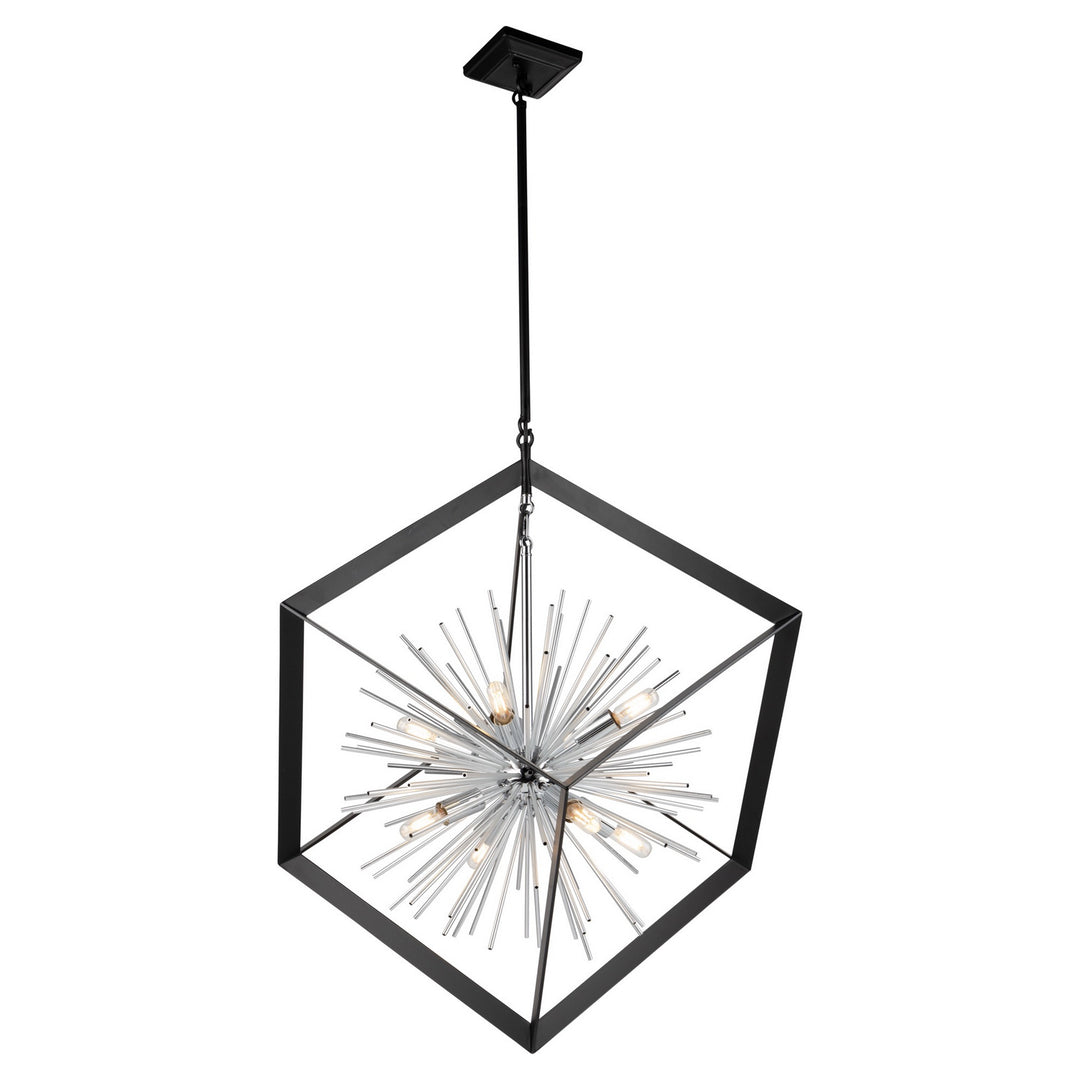 Artcraft Canada - AC11440CH - Eight Light Chandelier - Sunburst - Matte Black & Chrome