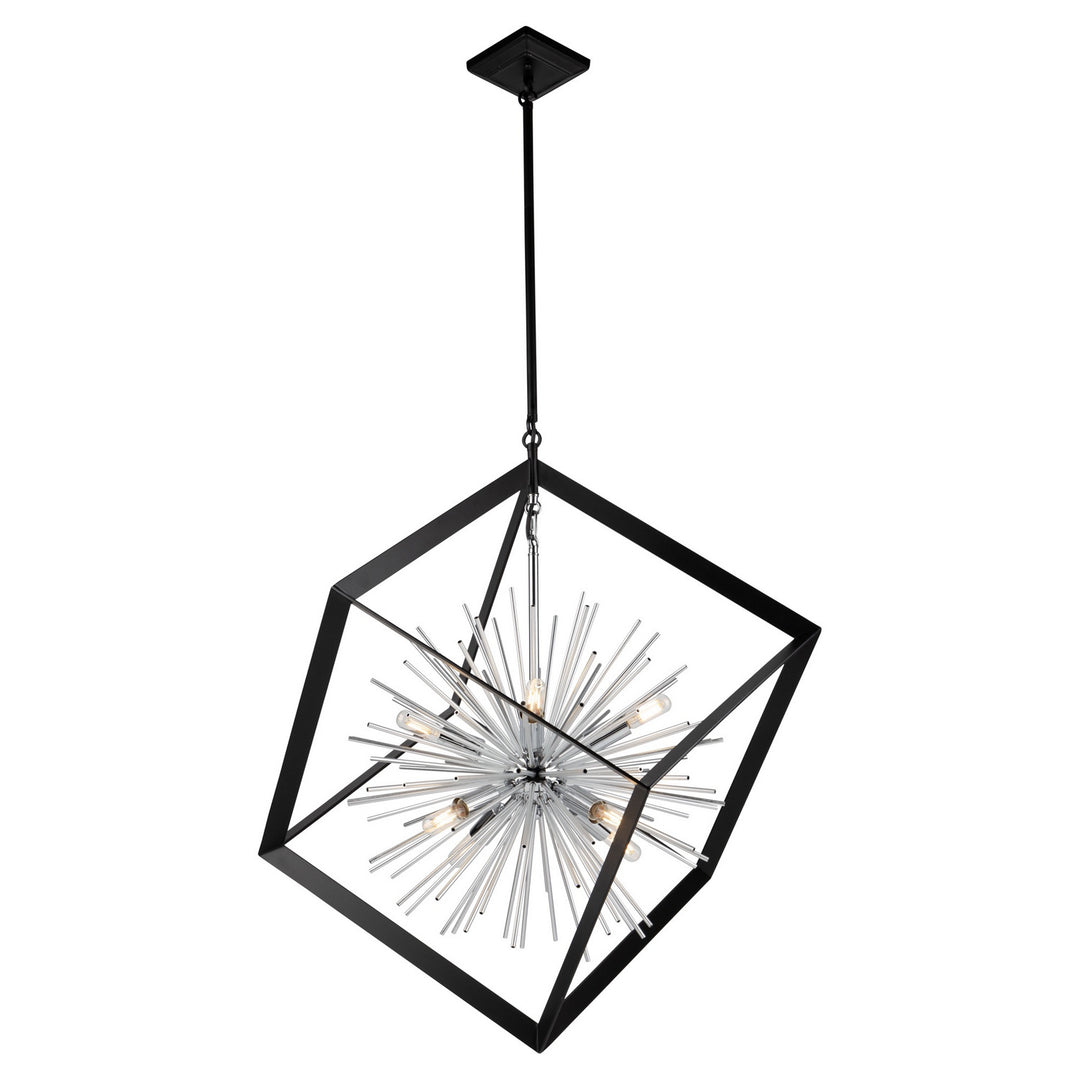 Artcraft Canada - AC11440CH - Eight Light Chandelier - Sunburst - Matte Black & Chrome