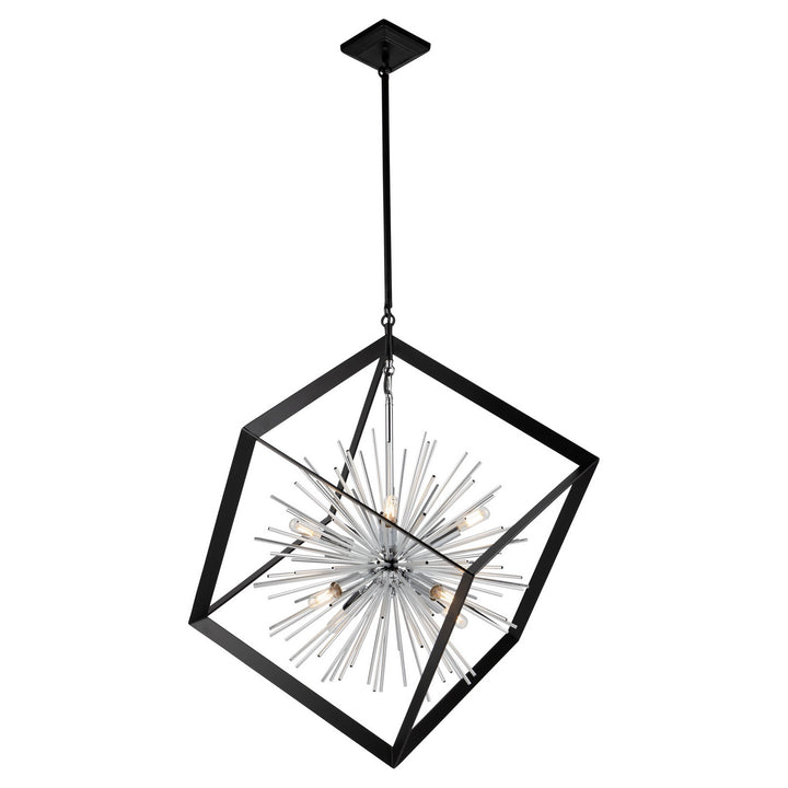Artcraft Canada - AC11440CH - Eight Light Chandelier - Sunburst - Matte Black & Chrome