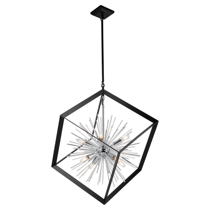 Artcraft Canada - AC11440CH - Eight Light Chandelier - Sunburst - Matte Black & Chrome