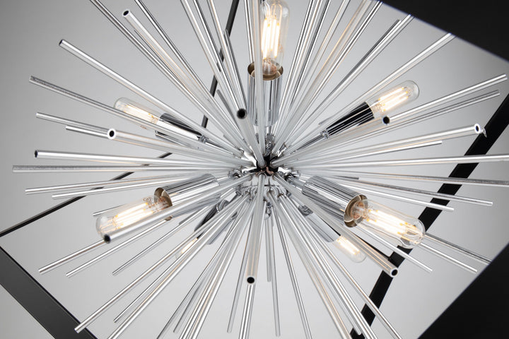 Artcraft Canada - AC11440CH - Eight Light Chandelier - Sunburst - Matte Black & Chrome