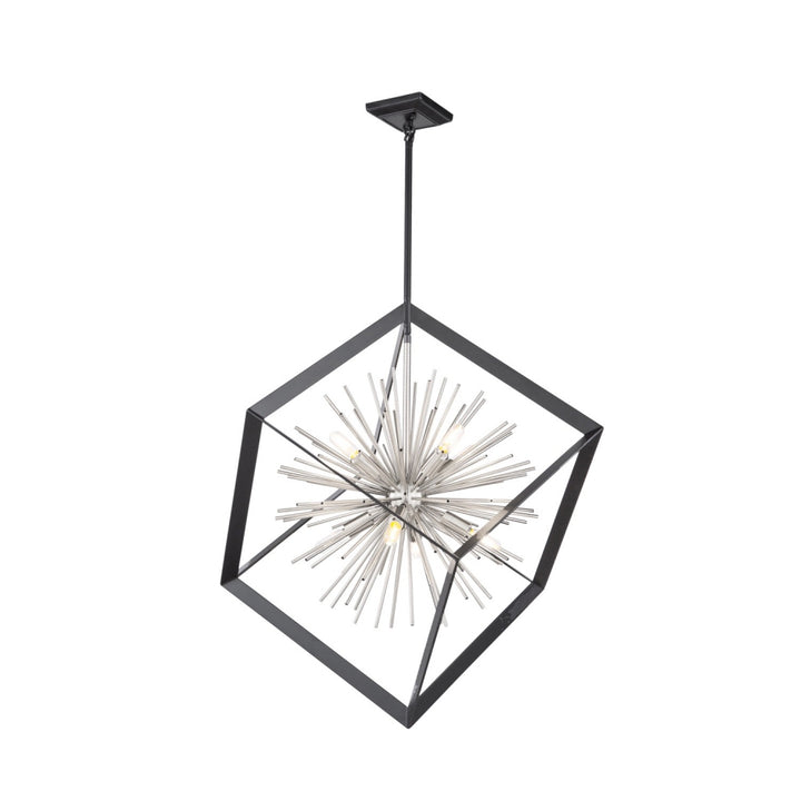 Artcraft Canada - AC11440CH - Eight Light Chandelier - Sunburst - Matte Black & Chrome