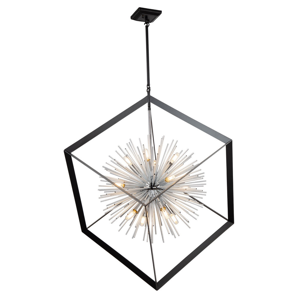 Artcraft Canada - AC11441CH - 12 Light Chandelier - Sunburst - Matte Black & Chrome